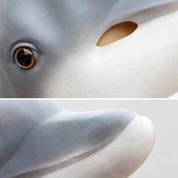 Masque d'animal réaliste en latex dauphin parodie couvre-chef Costume de fête Cosplay Halloween masque d'animal adulte bricolage masque en silicone réaliste