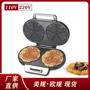 เครื่องทำแซนวิชแบบแผ่นคู่ 110V พื้นผิวเคลือบกันติด เครื่องทำอาหารเช้าไฟฟ้าสำหรับใช้ในบ้าน - Product Image 4