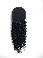 Extension de queue de cheval complète en cheveux humains naturels non traités, 14-28 pouces, vague d'eau, cheveux brésiliens Remy, filet à cheveux, clip-in, 100g