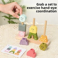 Juguetes para Niños, Formas Geométricas, Bloques de Rompecabezas para la Percepción del Color, Juego de Combinación de Columnas de Madera