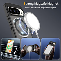 Coques de téléphone portable magnétiques orange avec support rotatif à 360° en métal, coque transparente mate pour Google Pixel 6A 7A 8A 9A 10 Pro Xl