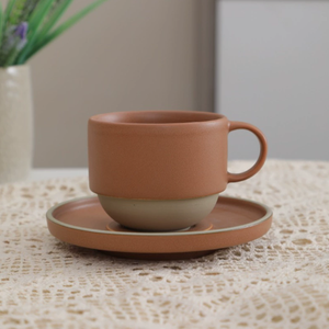 Quality Modern Ceramic Porcelain Cup Saucer <b>Set</b> Eco-Friendly Dishwasher <b>Microwave</b> Safe 200ml Capacity Customized Color Milk Gift - Product Image 6