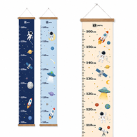 Tableau de croissance pour enfants personnalisé CPSC en gros, en toile suspendue, moderne, personnalisable, avec kits de cadre en bois massif
