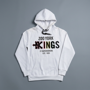 Sweat-shirt à capuche blanc pour homme Zoo York, imprimé Kings, style décontracté, pour le skateboard, coupe classique, en coton French Terry, style automne, taille XL - Product Image 2