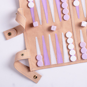 Tùy chỉnh cá nhân lucite du lịch cuộn lên microfiber backgammon Board Game Set - Product Image 3