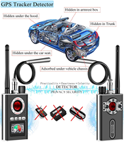 Détecteur GPS amélioré F88 avec écran LCD, détecteur de signaux RF sans fil, traceur GPS, détecteur d'appareils d'écoute réseau IP