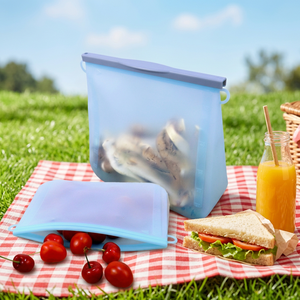 Custom Logo Reusable Silicone Food Storage <b>Bag</b> Food Grade BPA Free Leakproof Freezer Safe OEM ODM - Product Image 1