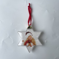 Boules de Noël vierges en PS durables, personnalisables, en forme de cœur irrégulier et de flocon de neige, pendentifs pour sapin de Noël, décorations de fêtes