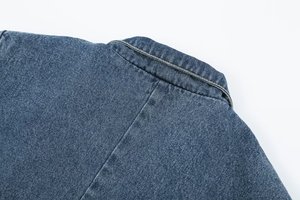Set Women's 2026 new 2-piece suit casual fashion collar <strong>half</strong> sleeve denim <strong>jacket</strong>+retro women's high waist denim bell bottoms - Product Image 6