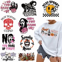 Transferts DTF personnalisés Anime Halloween, patchs thermocollants pour vêtements, impressions DTF, transferts sérigraphiés, logos pour vêtements
