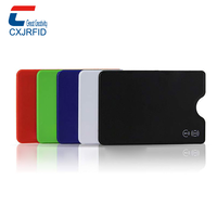 Pochette de carte en PVC imprimée de logo personnalisé Portefeuille de poche Porte-carte de crédit Pochettes minces avec blocage Rfid Protecteur de carte de crédit