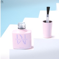 Flacon en verre plat de 8 ml et 10 ml pour vernis à ongles, avec pinceaux et bouchons, personnalisable avec logo et couleur, emballage cosmétique, vente en gros OEM de haute qualité, directement de l'usine.