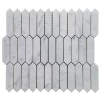 Carreau de mosaïque en pierre hexagonale en marbre naturel de style carrara blanc petit design allongé pour mur et sol