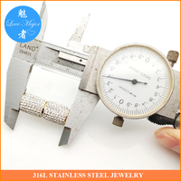 Fermoir magnétique en acier inoxydable 304 plaqué or 18 carats, hypoallergénique, avec strass blancs, pour la fabrication de colliers et bracelets DIY