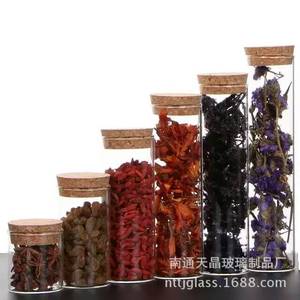 Tianjing Glass <b>Spice</b> <b>Jars</b> With Cork Lids Flat Bottom Transparent For Food Storage 40170 - Product Image 1