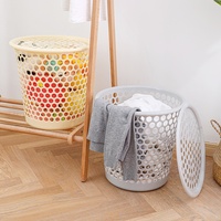 Panier à linge sale pour la maison, seau de rangement portable en plastique pour salle de bain, grand panier à linge sur pied