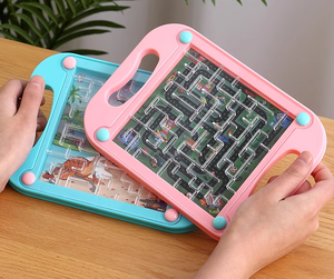 Jouet éducatif en plastique pour enfants Balance Ball Board Track Maze Handheld Game Puzzle Kindergarten Flat Walking Head Puzzle - Product Image 6