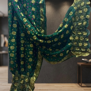 Cache-cou en soie de haute qualité pour femmes, brodé, style Banarasi Bandhani, couleur personnalisée, respirant, léger, long - Product Image 3