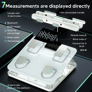 Intelligente digitale Körperfett waage 8-Elektroden-Sensor Genaue Analyse des Körper <span class=keywords><strong>index</strong></span> Badezimmer waagen 180kg gesteuert über App - Product Image 4