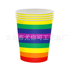 Rainbow Party Supplies Kit <b>Disposable</b> <b>Tablecloth</b> Plates Cups Napkins Cutlery Set For Birthday Celebration Children's Theme Party - Product Image 4