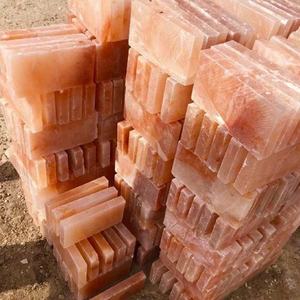 Azulejo de ladrillo de sal del Himalaya de alta calidad cuboide un lado natural y un lado plano-para decoración del hogar - Product Image 5