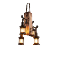 Lustre Guitare en Bois Massif Style Loft Américain Rétro pour Restaurant, Bar, Magasin de Vêtements - Luminaire Suspendu Créatif et Nostalgique