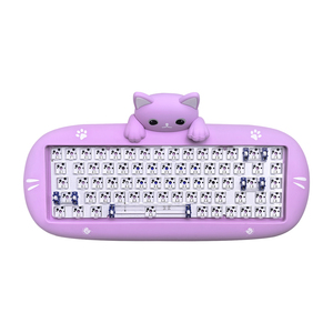 Cat68 cơ khí chơi game Bàn phím Kit không dây tri-chế độ Hot-Swap RGB đèn nền Thái Silicone bàn phím mèo cho Win/Mac - Product Image 1