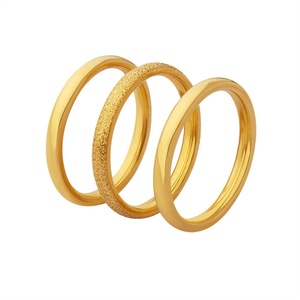 Custom Luxury Stainless Steel Frosted <b>Ring</b> Gold Plated Couplr <b>Ring</b> Jewelry - Product Image 1