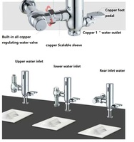 Vanne de chasse à détection de pied en laiton pour toilettes sanitaires à la turque – Économe en énergie, durable et économiseur d'eau
