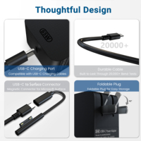 NOUVEAU Chargeur portable USB-C 65W pour ordinateur portable, adaptateur secteur Type-C pour Microsoft Surface Pro, Lenovo, Asus, HP, DELL