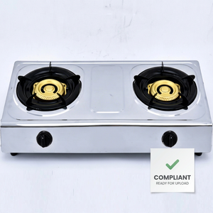 Table de cuisson à gaz 2 brûleurs en acier inoxydable, cuisinière à gaz double pour usage domestique, hôtelier et extérieur, brûleur en fer durable - Product Image 1