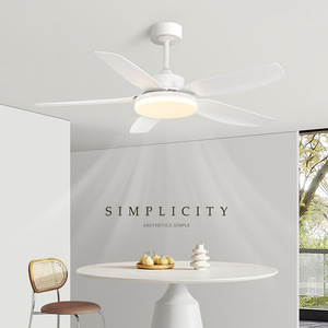 Ventilatore da Soffitto con Luce per Soggiorno, Sala da Pranzo e Camera da Letto, Stile Nordico, Controllabile da Remoto e App, Silenzioso, Spettro Completo, Alta Potenza del Vento - Product Image 1