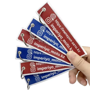 Porte-clés personnalisé en tissu brodé avec <span class=keywords><strong>logo</strong></span> sur mesure – Vente en gros - Product Image 5
