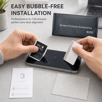 Kit d'outils de protection d'écran de téléphone avec lingettes humides, chiffon anti-poussière et raclette en feutre pour une installation sans bulles, vente en gros OEM
