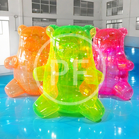 Ours coloré Portable fête événement décor PVC gonflable ours en peluche Transparent néon rose gonflable géant PVC ours