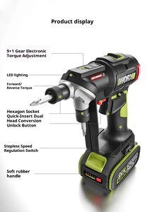 Perceuse électrique sans fil au lithium-ion WU177.9, tournevis électrique sans balais, outils électriques en gros - Product Image 5