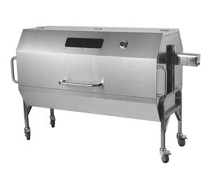 Barbecue portable en acier inoxydable de 1500 mm pour l'extérieur avec rôtissoire pour rôtir un cochon entier jusqu'à 60 <span class=keywords><strong>kg</strong></span>, agneau, broche, gaz et charbon de bois - Product Image 5