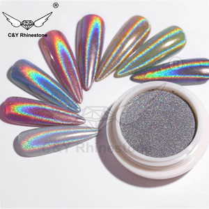 ผงอะคริลิคเมทัลลิกสีเงิน <span class=keywords><strong>CY</strong></span> หลากสี ผงวิเศษสำหรับตกแต่งเล็บแบบโฮโลแกรมเลเซอร์ กลิตเตอร์วิบวับ - Product Image 4