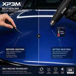 XP3M Liquid Metallic Gun Gray Liquid Metal Gloss TPU Color PPF Car <b>Wrap</b> <b>Vinyl</b> 7.5 Mil Self Healing Anti Scratch Anti Yellowing - Product Image 6