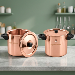 Copper Color Stainless Steel Double Boiler Melting <b>Pot</b> with <b>Lid</b> and Side Handles for Beekeeping - Product Image 4