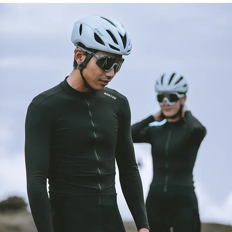 MONTON Custom Winter Thermal Jersey Black Bike Wear Top Shirts Urban Long Sleeve For Men Bicycle Clothing Autumn Cycling Jersey