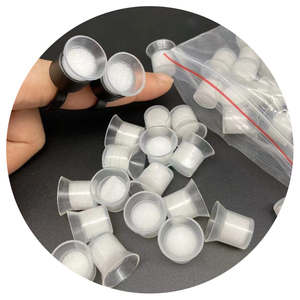 100 Vasos Desechables de Plástico Suave Blanco para Tinta de Pigmento, 1.4x1.6cm, para Microblading y Accesorios PMU - Product Image 2