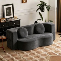 YQ Bestseller Vakuum-Kompressions-Flanell Gebogenes Neues Stoffsofa Alpha für Wohnzimmer, Sitz- und Liegefunktion, Faltbar, Multifunktional, Bequem und Entspannend