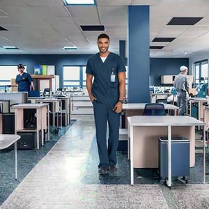 Ensemble de blouses médicales unisexes pour infirmières et médecins, tissu Oxford en spandex, pantalon de jogging sans couture, détection des aiguilles - Product Image 3