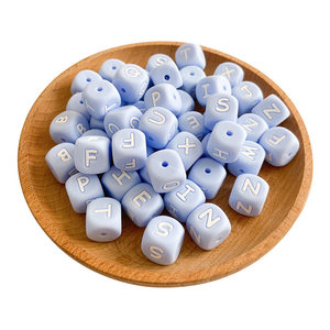 Perles de dentition <span class=keywords><strong>en</strong></span> silicone de qualité alimentaire sans BPA pour bébé, lettres de l'<span class=keywords><strong>alphabet</strong></span>, souples, 12 mm, bijoux <span class=keywords><strong>en</strong></span> <span class=keywords><strong>bois</strong></span> de qualité alimentaire sûrs - Product Image 6
