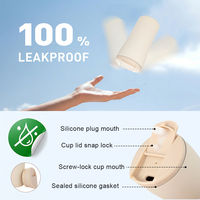 Mug de voyage Everich 355 ml, anti-fuite, en acier inoxydable, gobelet isotherme à ouverture à une main, compatible avec le porte-gobelet de voiture, avec brosse de nettoyage