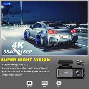 Nhà sản xuất Mini ống kính kép Wifi GPS Dash Camera phía trước và bên trong xe hộp đen kép 4k Dashcam Xe DVR Xe Máy ảnh 4K Dash Cam - Product Image 5