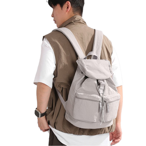 Custom Women's Candy Nylon Drawstring Closure Lightweight Portable Soft Handle <b>Backpack</b> Cell Phone Pocket Travel <b>Daily</b> Use - Product Image 1