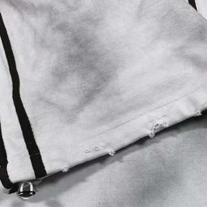 Personalizado Dirty <span class=keywords><strong>Spray</strong></span> Broken Design Making Old Pantalones de chándal de algodón bordado al por mayor Pantalones holgados lavados para hombres - Product Image 6