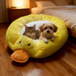 중소형견 테디 침대 고양이 침대 동굴 모던 패션 스타일 타원형 네스트 매트 사계절 공용 소파 베드 울 스펀지 제작 - Product Image 6